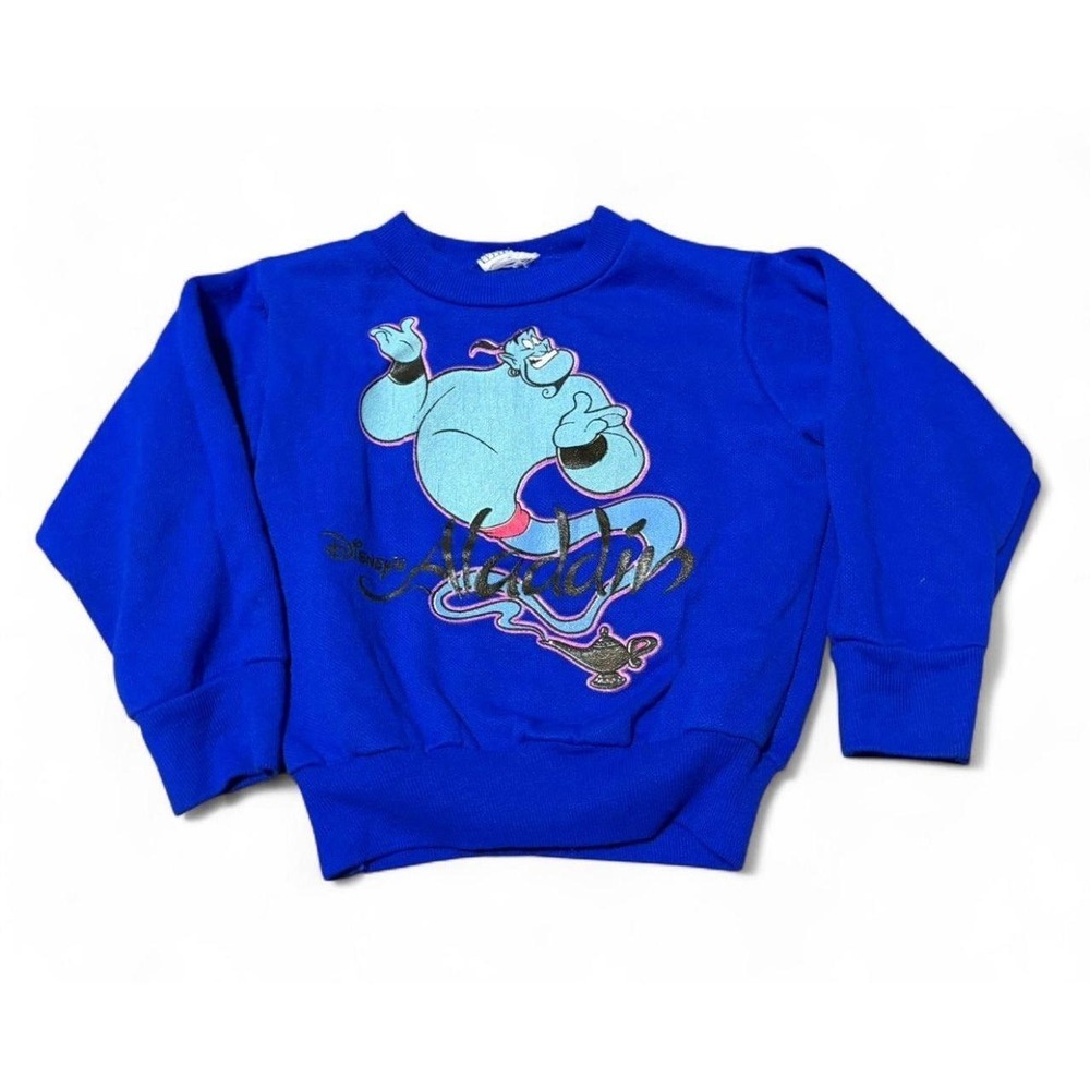 Vintage Disney Aladdin Genie Blue Puff Sleeve Sweatshirt Toddler 2T